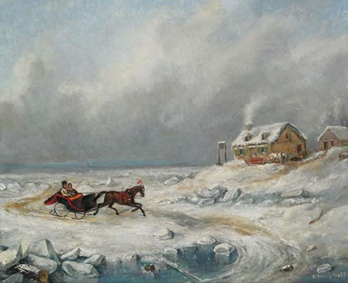 Cornelius Krieghoff Ice Road, Near Quebec